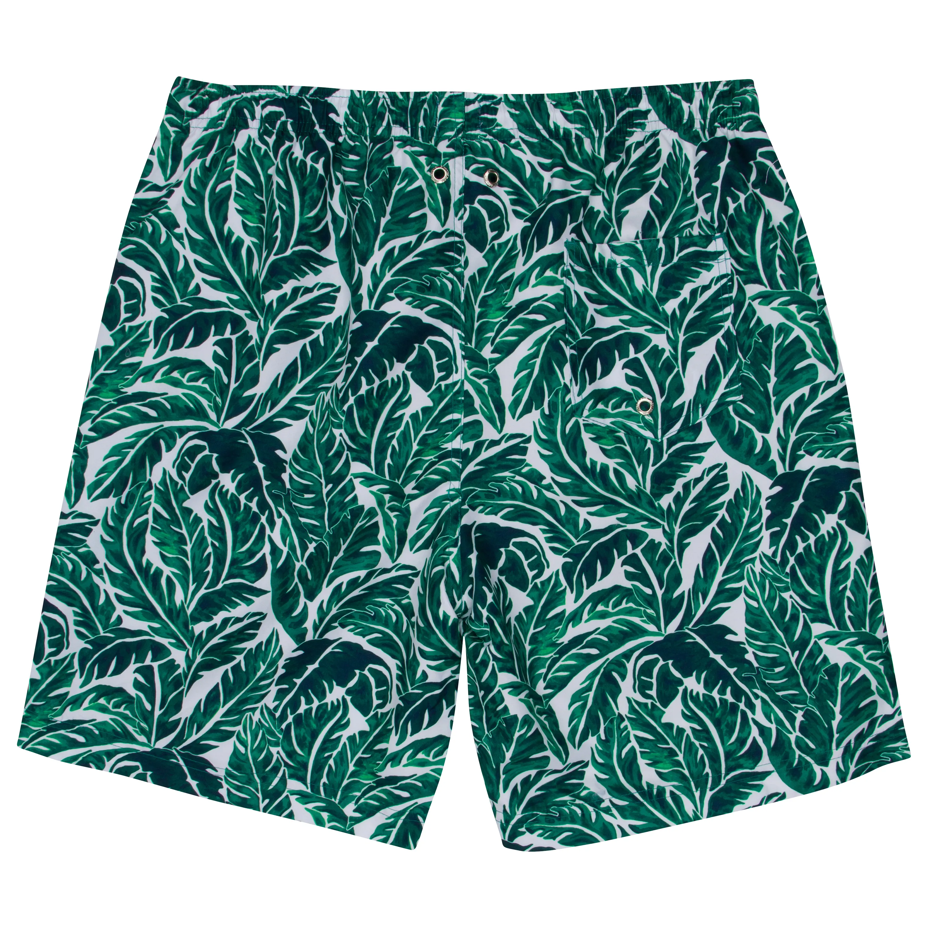 Men's 8" Swim Trunks Boxer Brief Liner | "Palm Leaf"