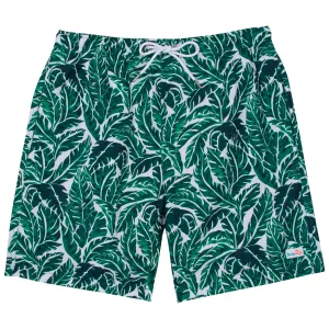 Men's 8" Swim Trunks Boxer Brief Liner | "Palm Leaf"