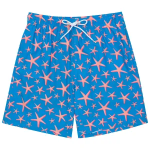 Men's 8" Swim Trunks Boxer Brief Liner | "Starfish"