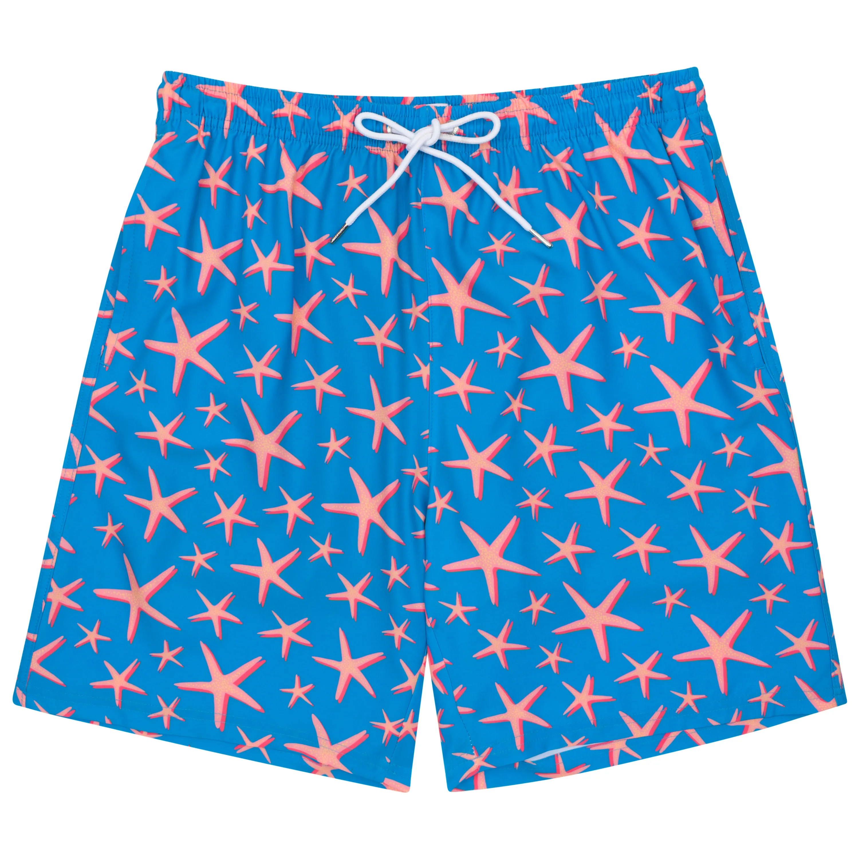 Men's 8" Swim Trunks Boxer Brief Liner | "Starfish"