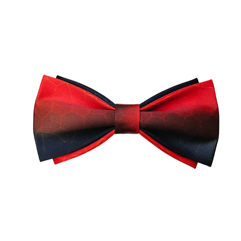 Men's Gradient Colors Double Layers Groom Bow Tie