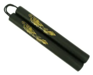 Nunchaku, Foam Padded, Rope, Black