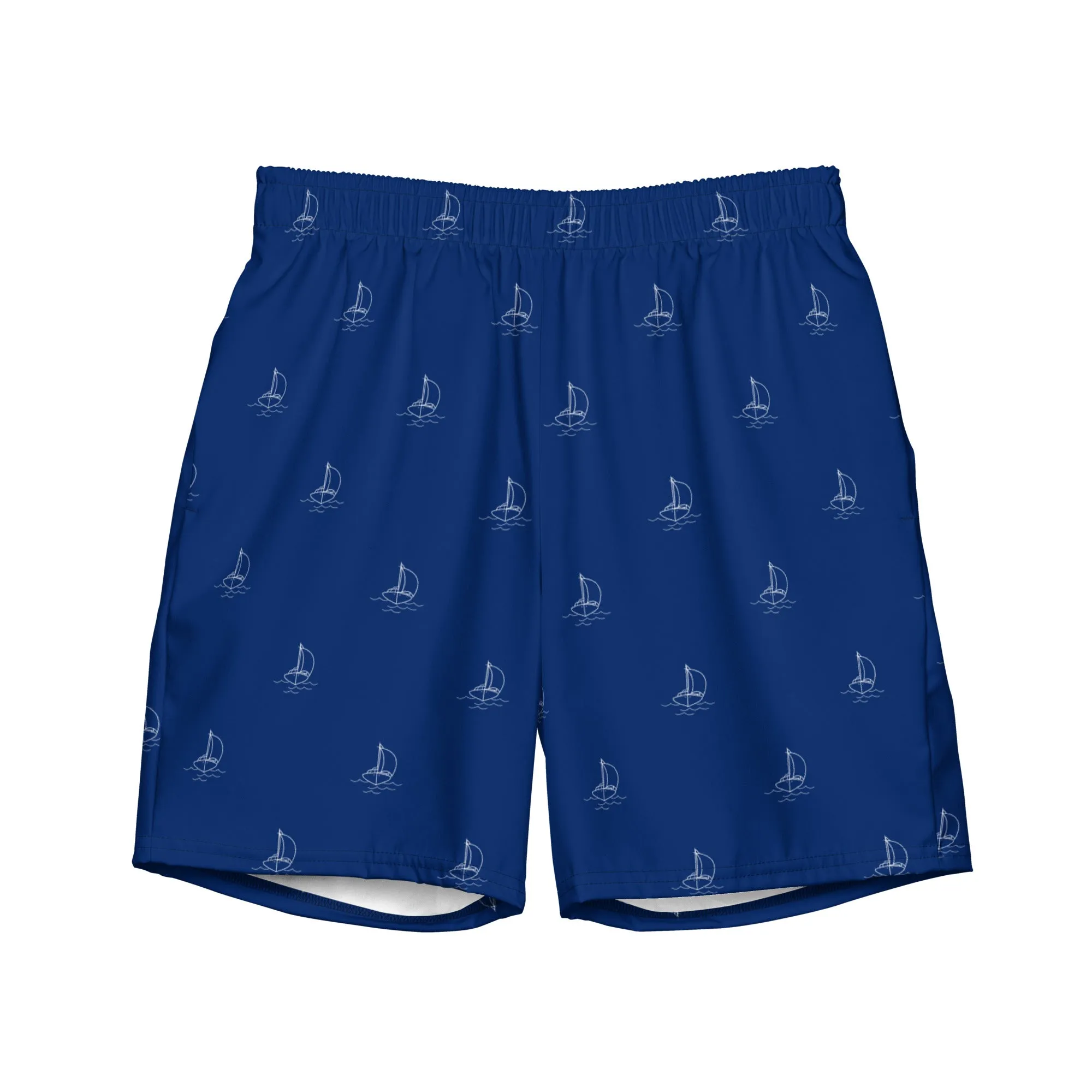 Sailboat print swim trunk for men