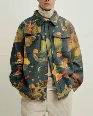 Street Vintage Patterns Print lapel Jacket