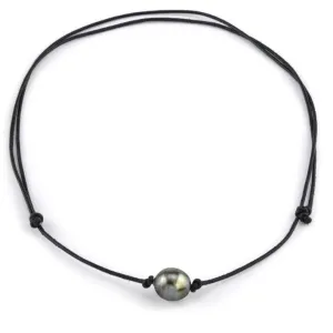 Tahitian Baroque Pearl Knotted Leather Necklace