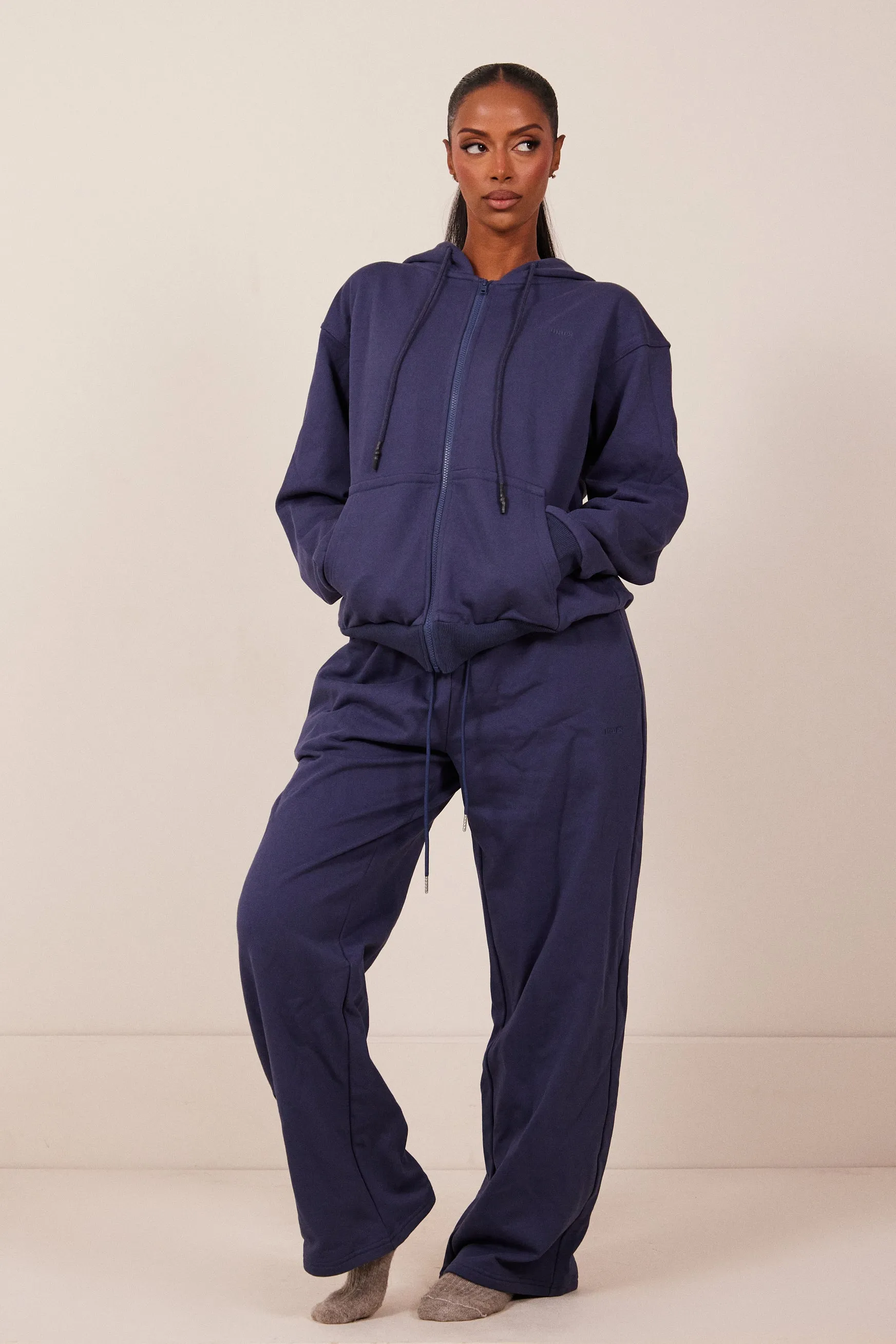 The Wide Leg Joggers - Navy