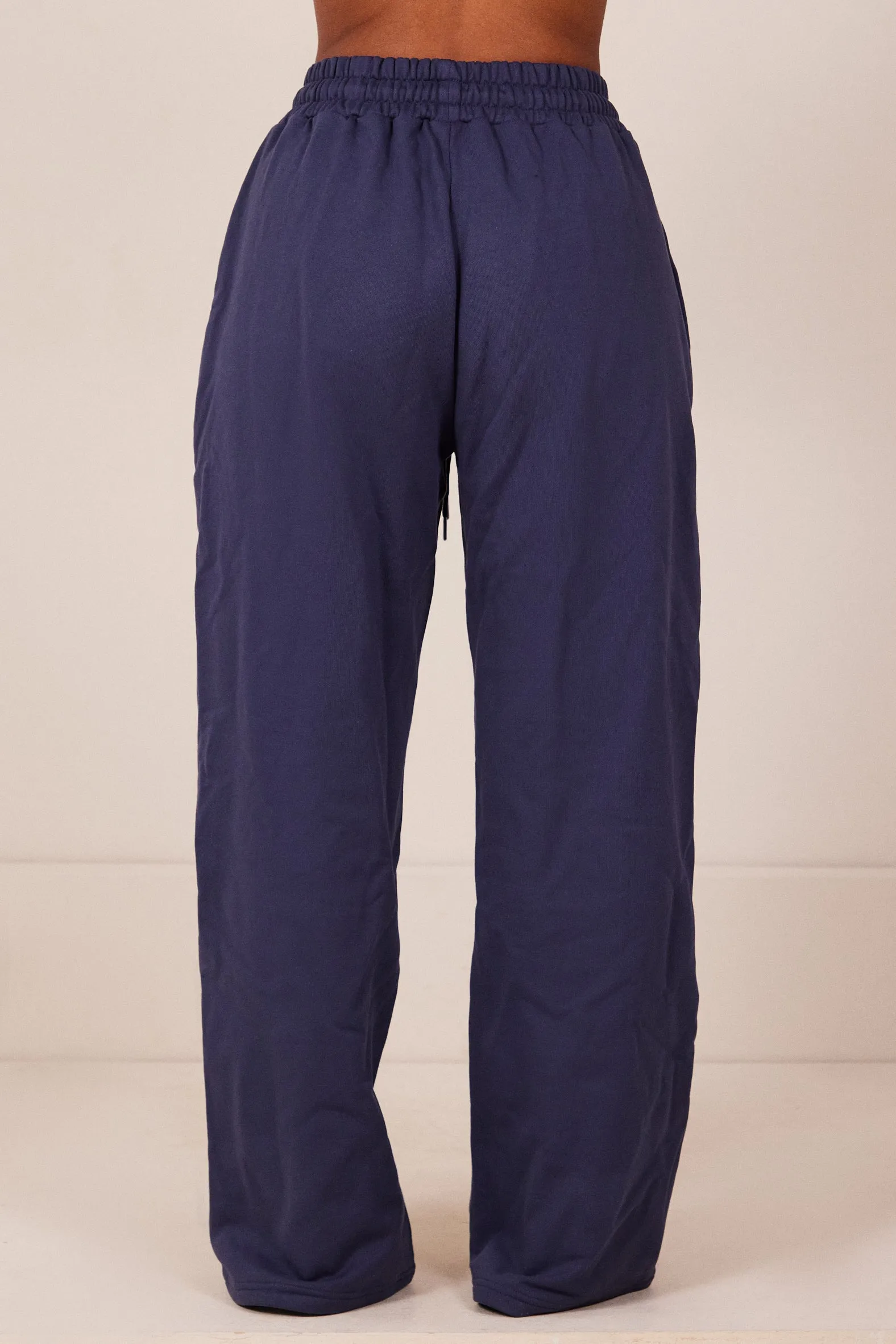 The Wide Leg Joggers - Navy