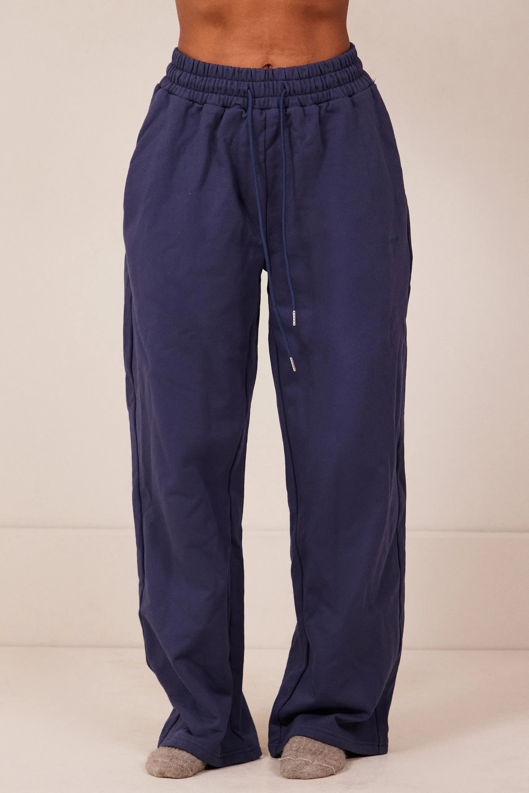 The Wide Leg Joggers - Navy