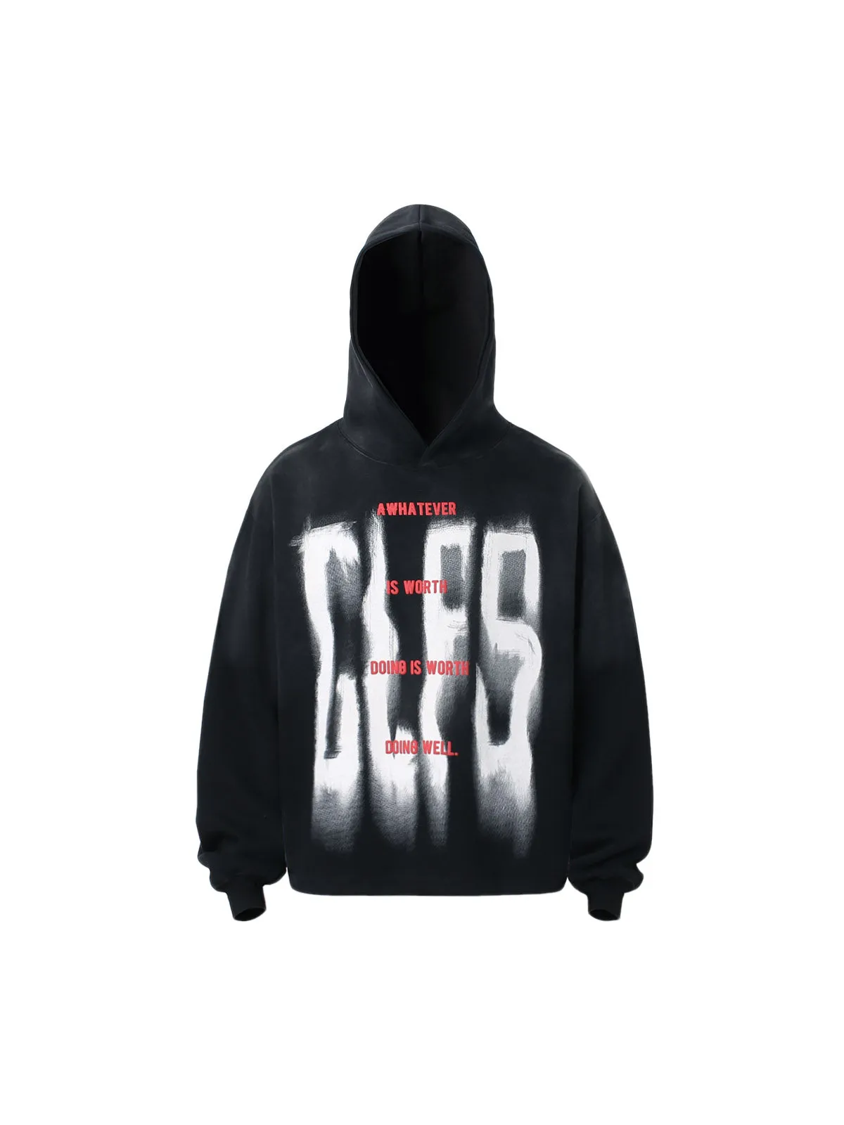 Thesupermade Gradient Blur Letter Hoodie