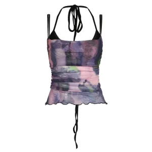 Vintage  Floral Layered Pleated Cami