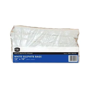 White Sulphite Flat Bags Strung