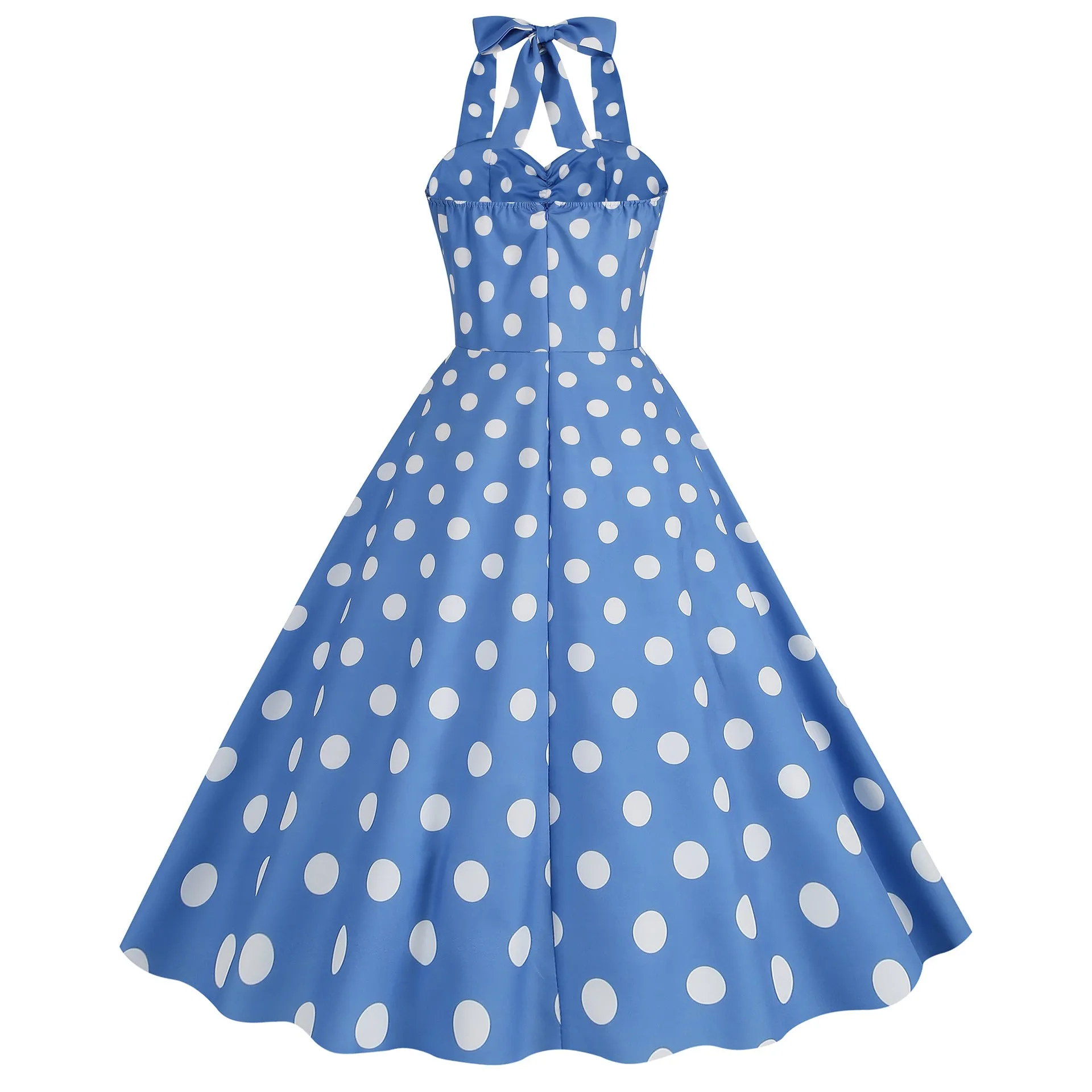 Women’s Polka Dot Slim-Fit Large Swing Dress – Retro Chic & Modern Comfort