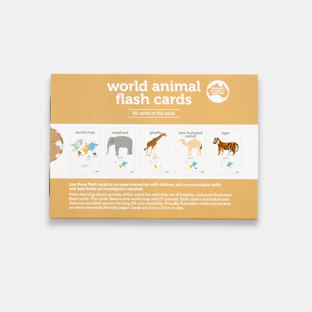 World animals flash cards